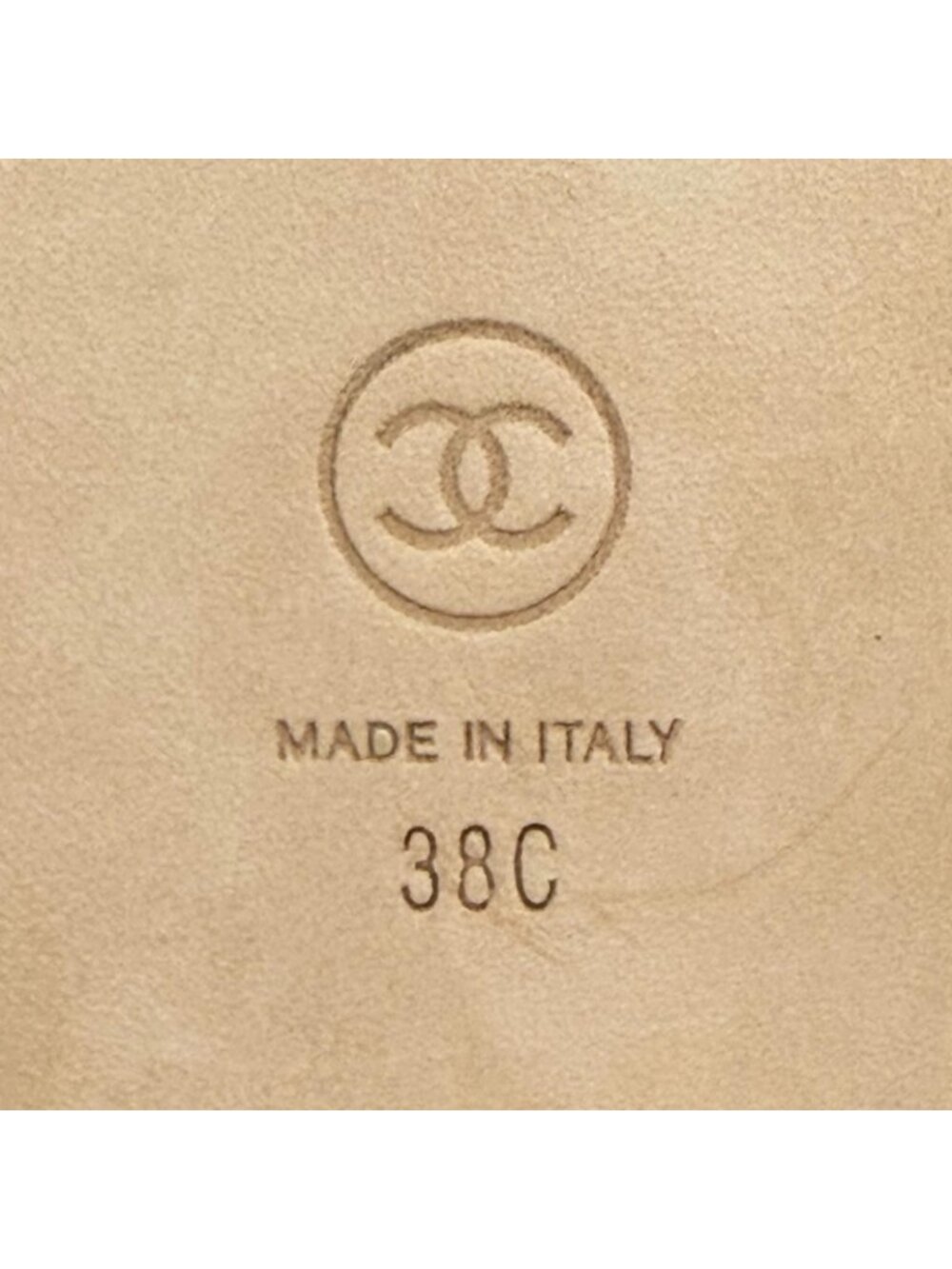 Chanel CC Logo Chain Strap Cork Sole Leather Sandals Ivory 38 Recommended - Picture 11 of 11